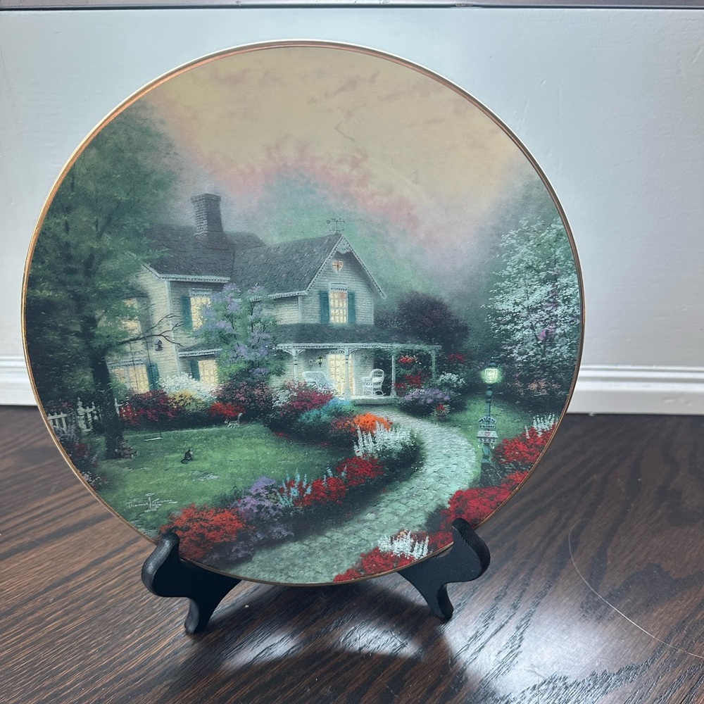 Vintage Thomas Kinkade Collector Plate: Home Is Where The Heart Is